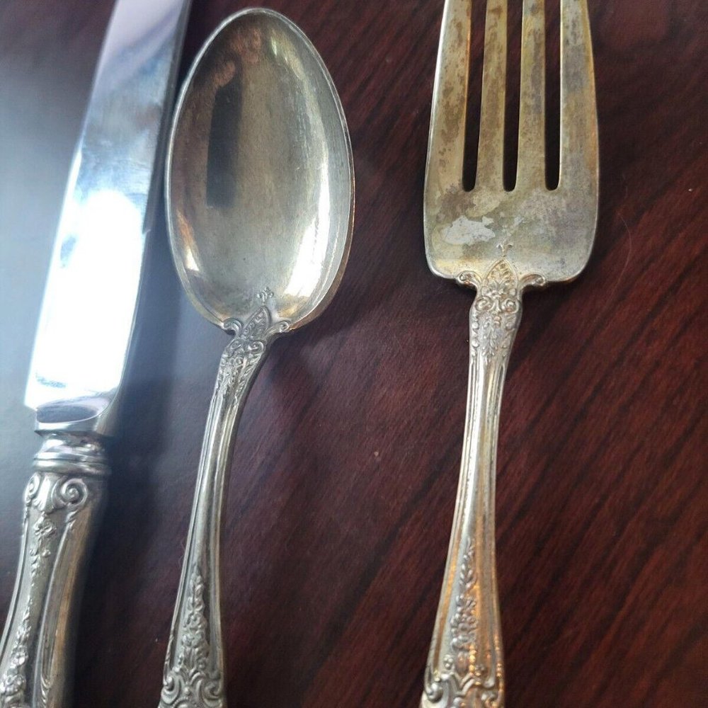 Towle King Richard Pat. 1932 Flatware Place Setting Sterling Silver